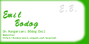 emil bodog business card